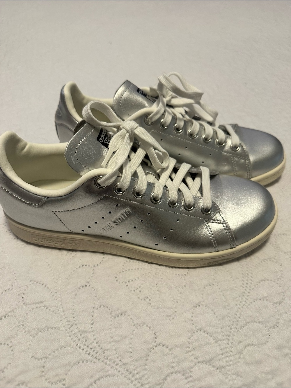 adidas Silver Metallic Stan Smith Sneakers 7.5